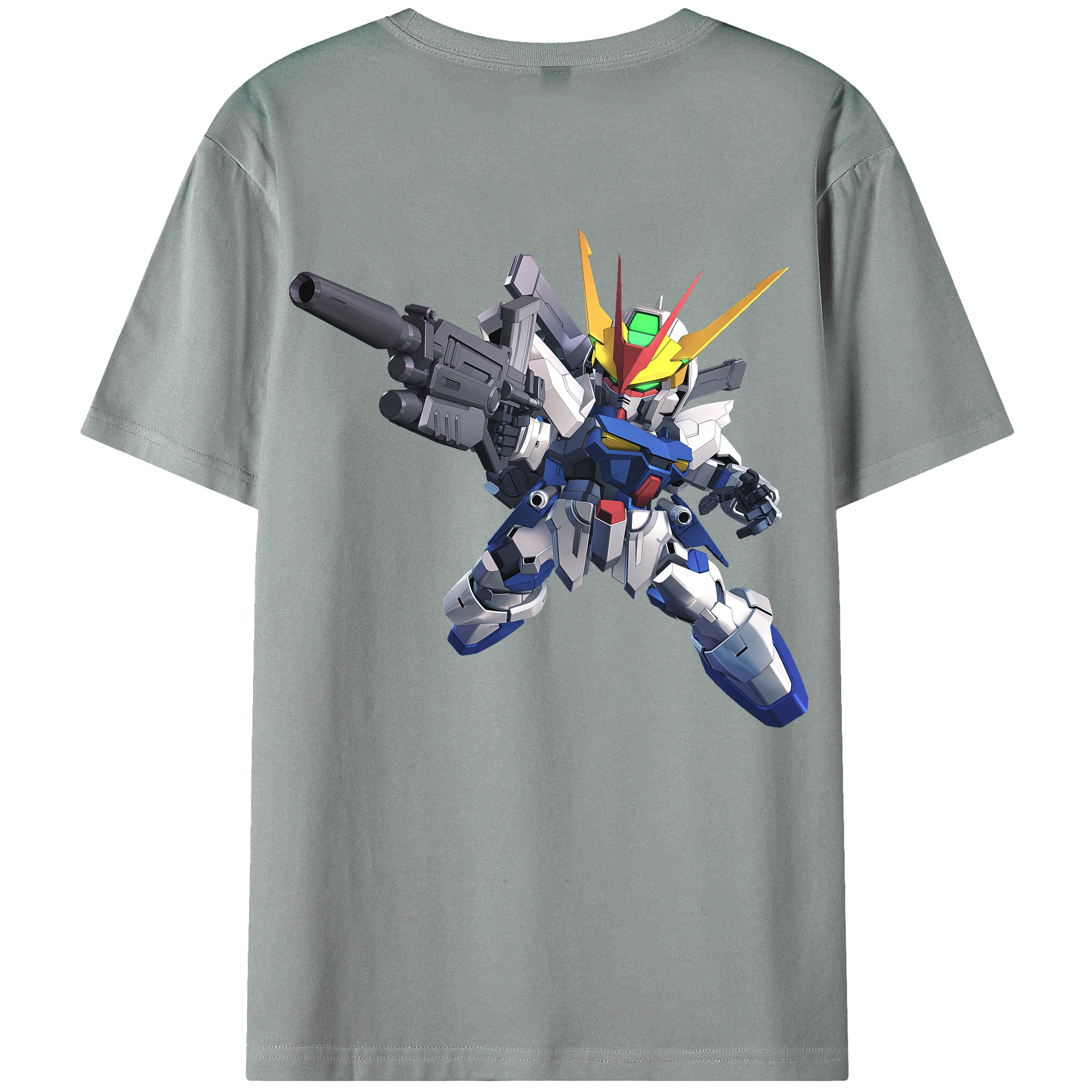 （画像用） 機動戦士ガンダム Mobile Suit Gundam 綿100％ メンズ半袖Tシャツ（バックプリント） 通気性
